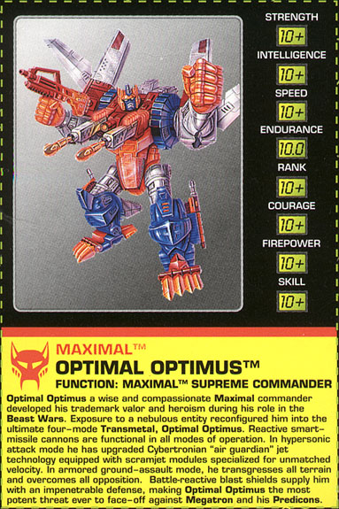 Transformers Tech Spec: Optimal Optimus