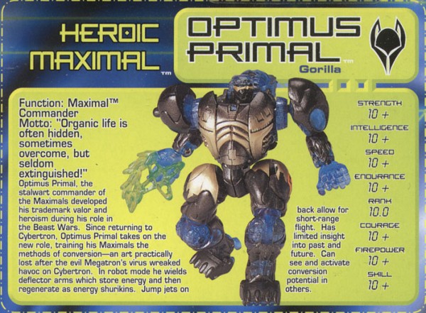 Transformers Tech Spec: Optimus Primal