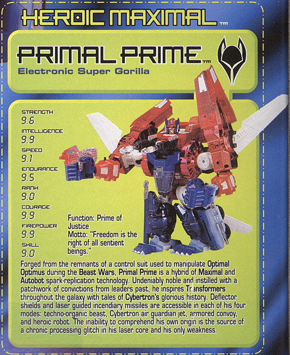 Transformers Tech Spec: Primal Prime