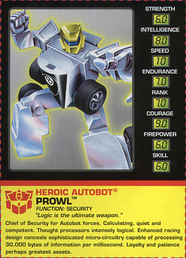 Transformers Tech Spec: Prowl