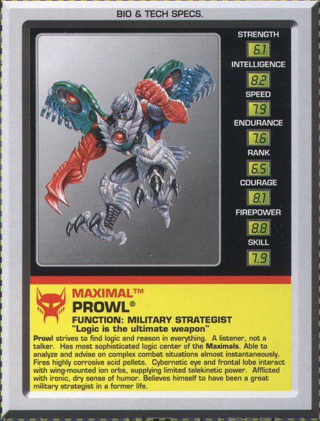 Transformers Tech Spec: Prowl