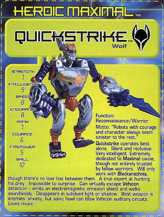 Transformers Tech Spec: Quickstrike