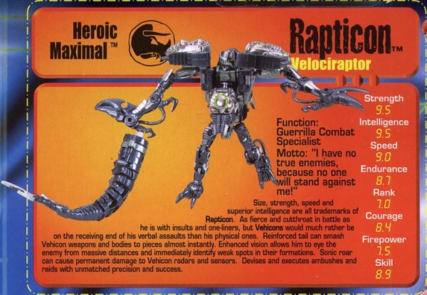 Transformers Tech Spec: Rapticon