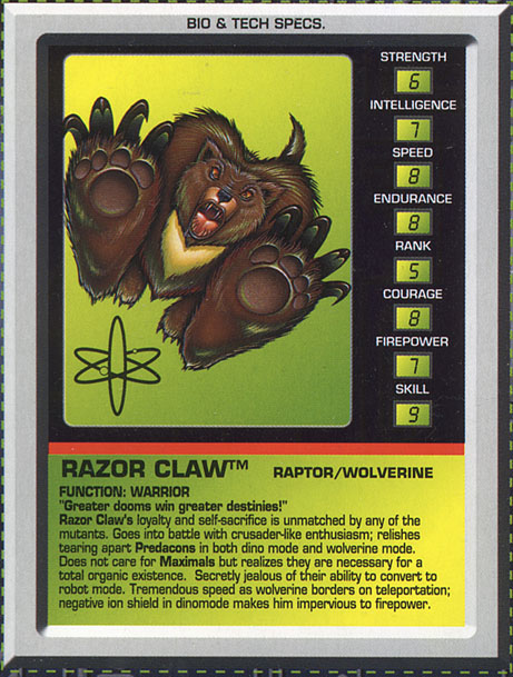 Transformers Tech Spec: Razor Claw