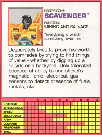 Transformers Tech Spec: Scavenger