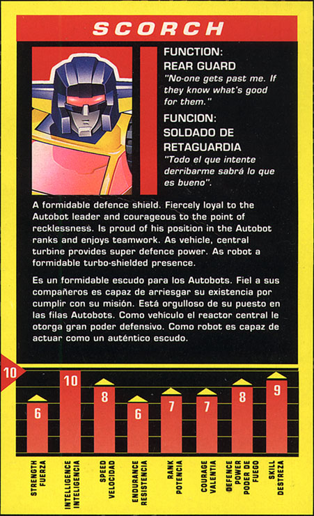 Transformers Tech Spec: Scorch