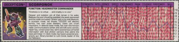 Transformers Tech Spec: Scorponok