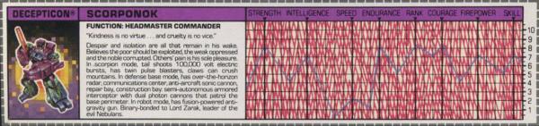 Transformers Tech Spec: Scorponok