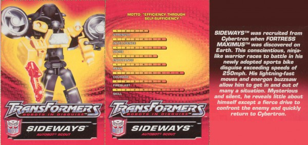Transformers Tech Spec: Sideways