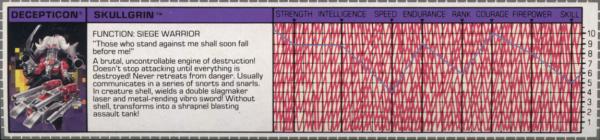 Transformers Tech Spec: Skullgrin