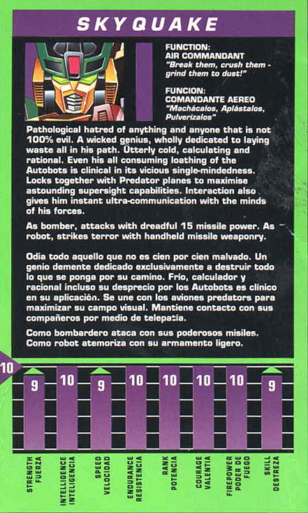 Transformers Tech Spec: Skyquake