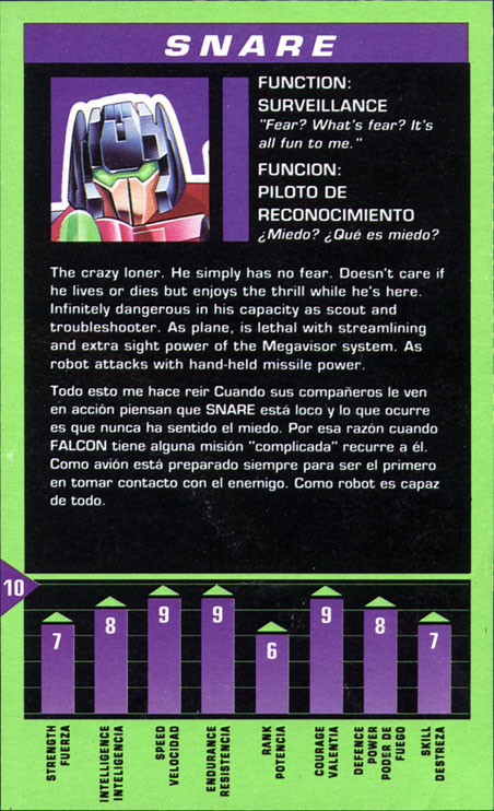 Transformers Tech Spec: Snare