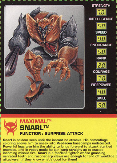 Transformers Tech Spec: Snarl