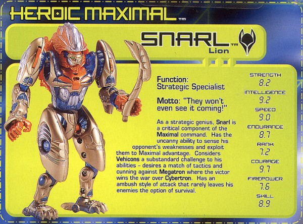 Transformers Tech Spec: Snarl