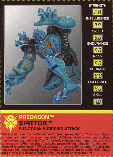 Transformers Tech Spec: Spittor