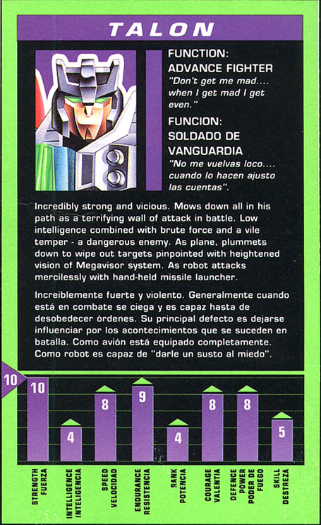 Transformers Tech Spec: Talon