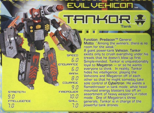 Transformers Tech Spec: Tankor
