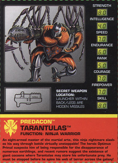 Transformers Tech Spec: Tarantulas