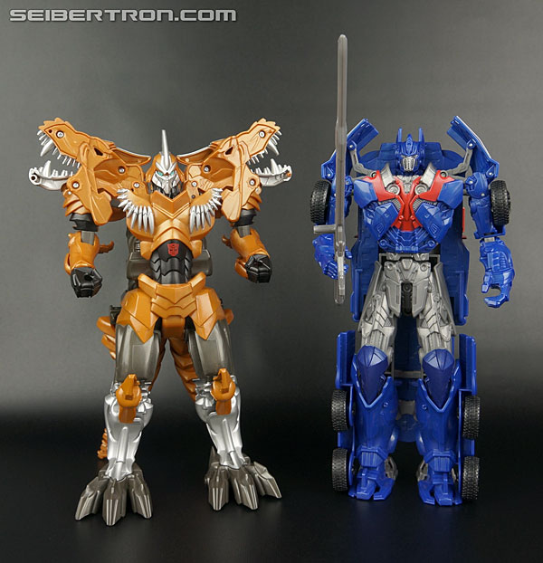 Transformers News: New Galleries: Transformers Age of Extinction Flip and Change Grimlock, Smash and Change Optimus Pri