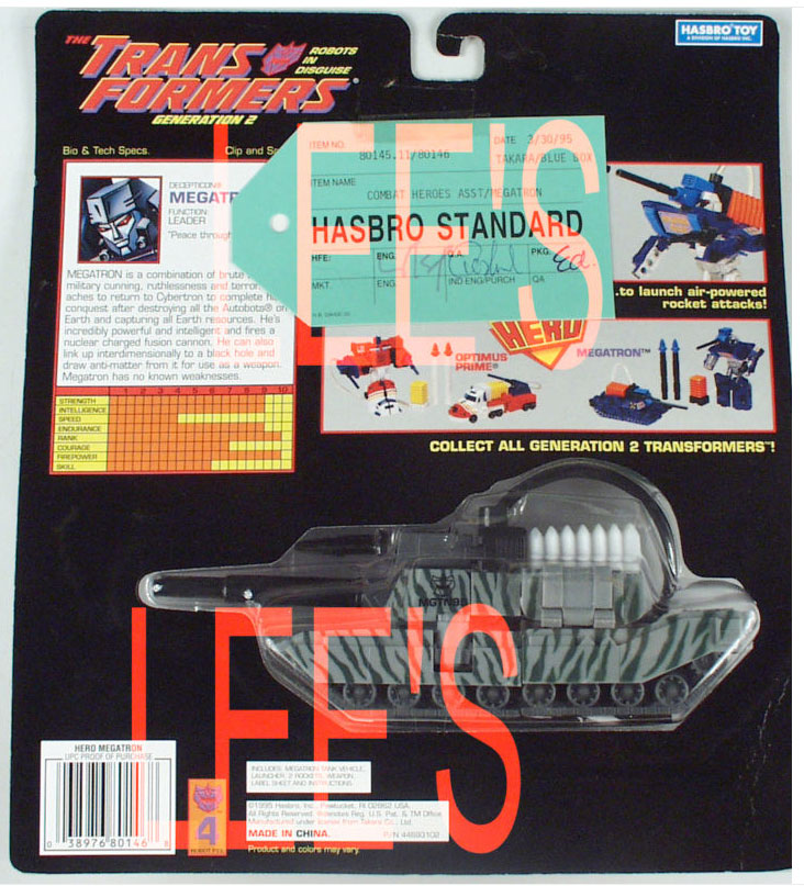 Transformers News: Unreleased G2 figures on eBay: grey Hero Megatron, blue Hero Optimus Prime, & Laser Cycle Soundwave Image