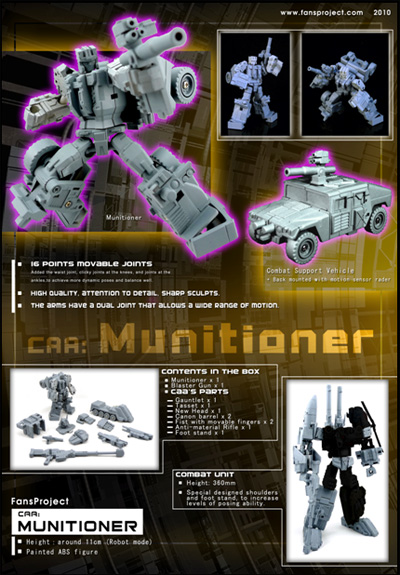 Transformers News: New Fansproject Preorders for Crossfire Munitioner and Explorer sets New Fansproject Preorders Up!