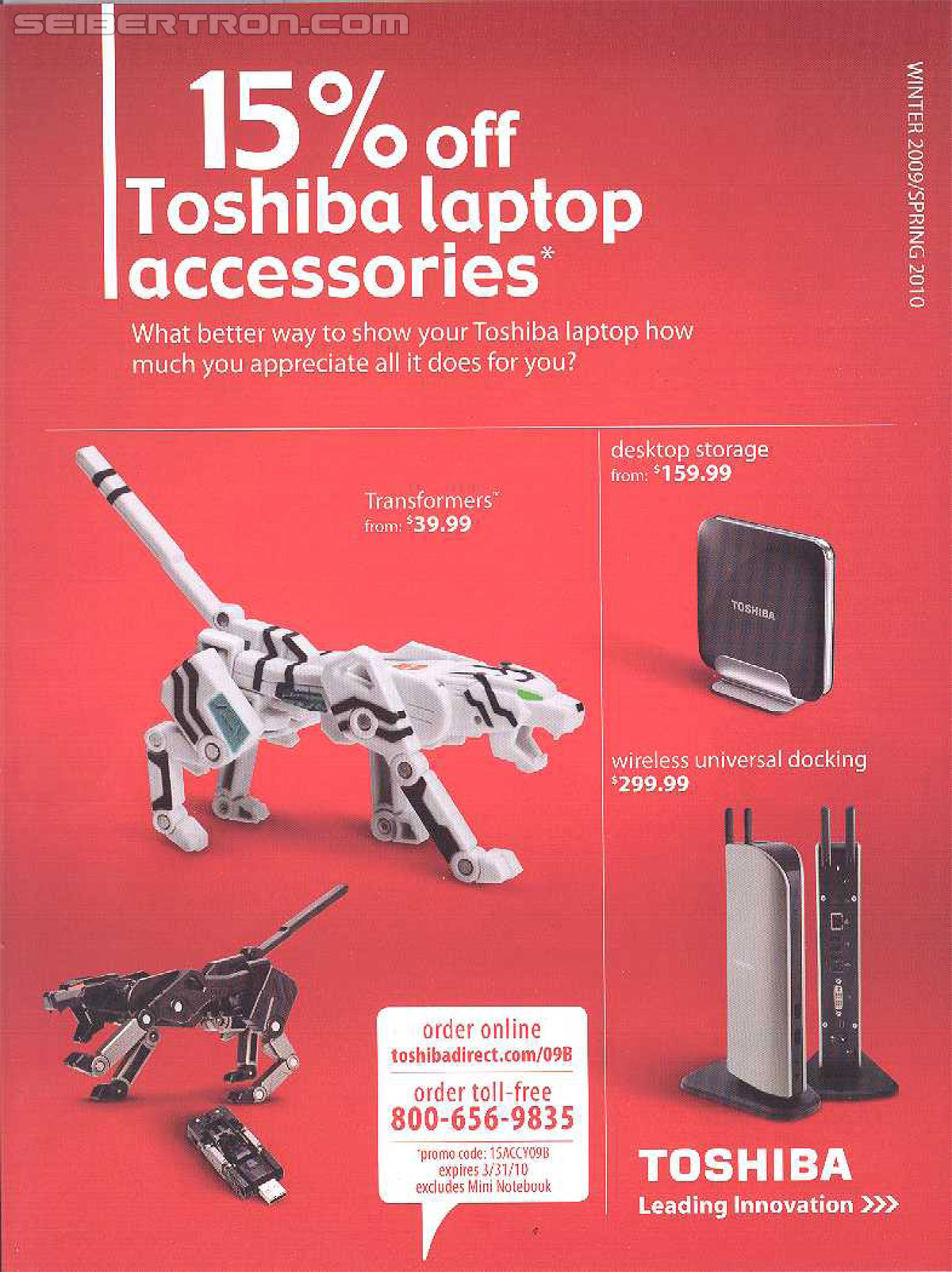 Scans of Toshiba Transformers Device Label Sales Advertisement