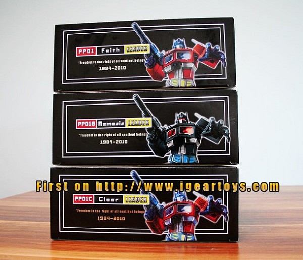 Transformers News: Packaging Images of PP01 Faith, PP01B Nemesis, and PP01C Clear Leaders Image