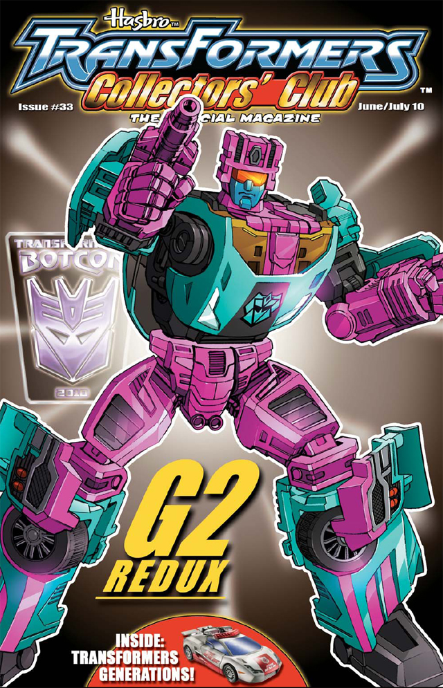 Transformers News: Transformers Collector's Club Issue #33 Cover: G2 Redux Breakdown and Generations Red Alert Image