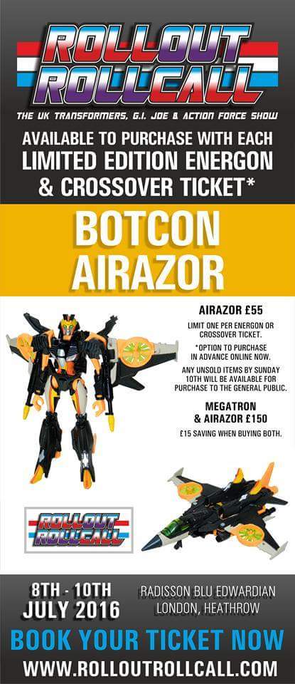 Transformers News: Roll Out Roll Call: Botcon 2016 Megatron and Airazor up for Purchase by Energon and Crossover Ticket