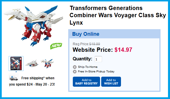 Transformers News: Transformers Combiner Wars: Skylynx, Onslaught, & Scattershot Listed At ToysRus.ca