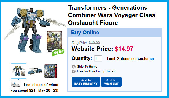 Transformers News: Transformers Combiner Wars: Skylynx, Onslaught, & Scattershot Listed At ToysRus.ca