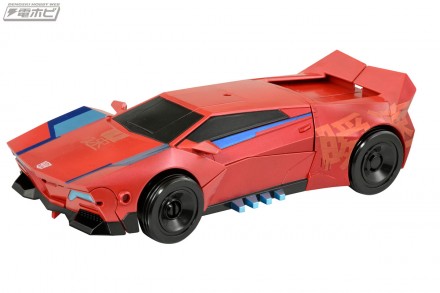 Transformers News: Takara Tomy Transformers Adventure TAV-53 and 54 Sideswipe and Scorponok Stock Images