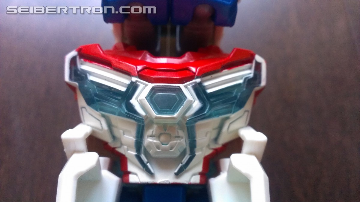 Transformers News: In Hand Pictures of TRU Exclusive White Redeco of Transformers RID Power Surge Optimus Prime Warrior