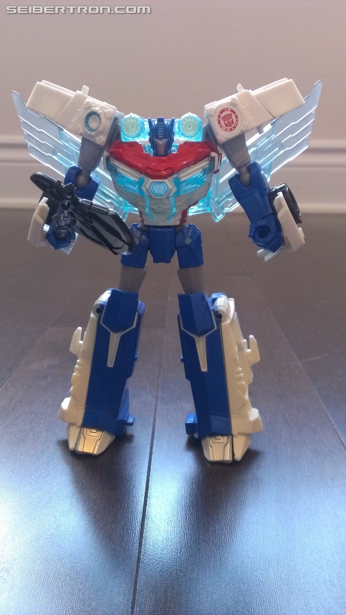Transformers News: In Hand Pictures of TRU Exclusive White Redeco of Transformers RID Power Surge Optimus Prime Warrior