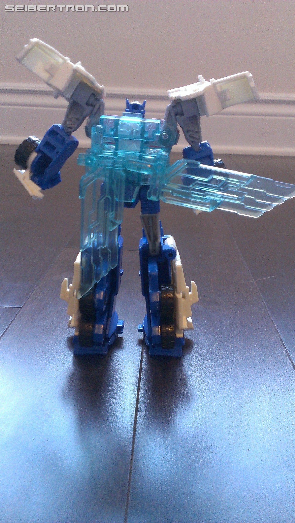 Transformers News: In Hand Pictures of TRU Exclusive White Redeco of Transformers RID Power Surge Optimus Prime Warrior