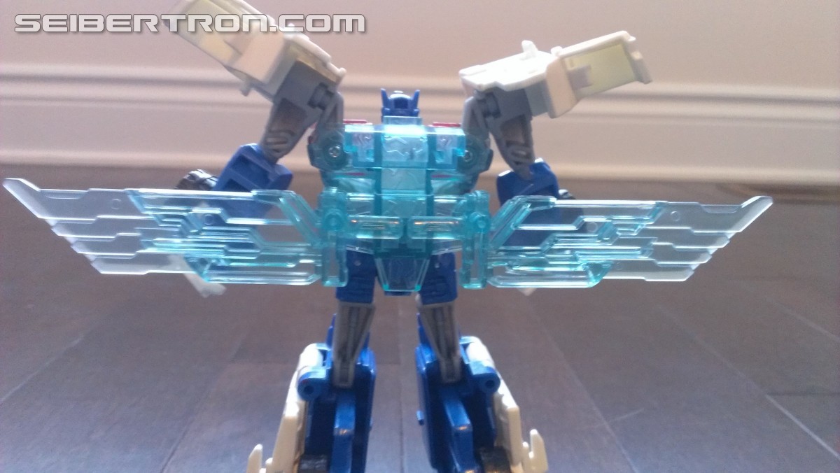 Transformers News: In Hand Pictures of TRU Exclusive White Redeco of Transformers RID Power Surge Optimus Prime Warrior