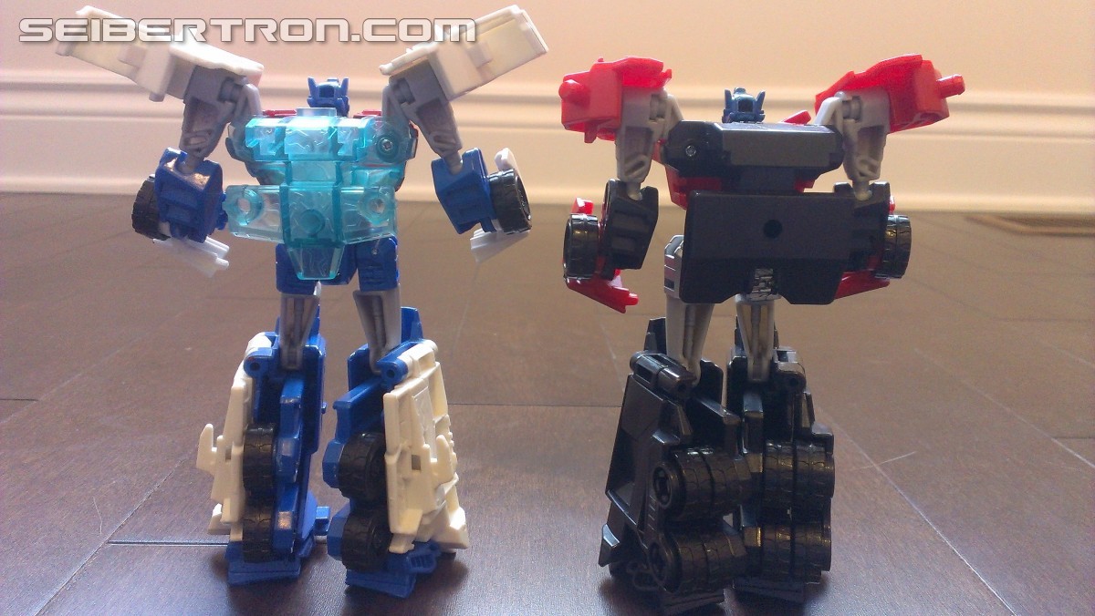Transformers News: In Hand Pictures of TRU Exclusive White Redeco of Transformers RID Power Surge Optimus Prime Warrior