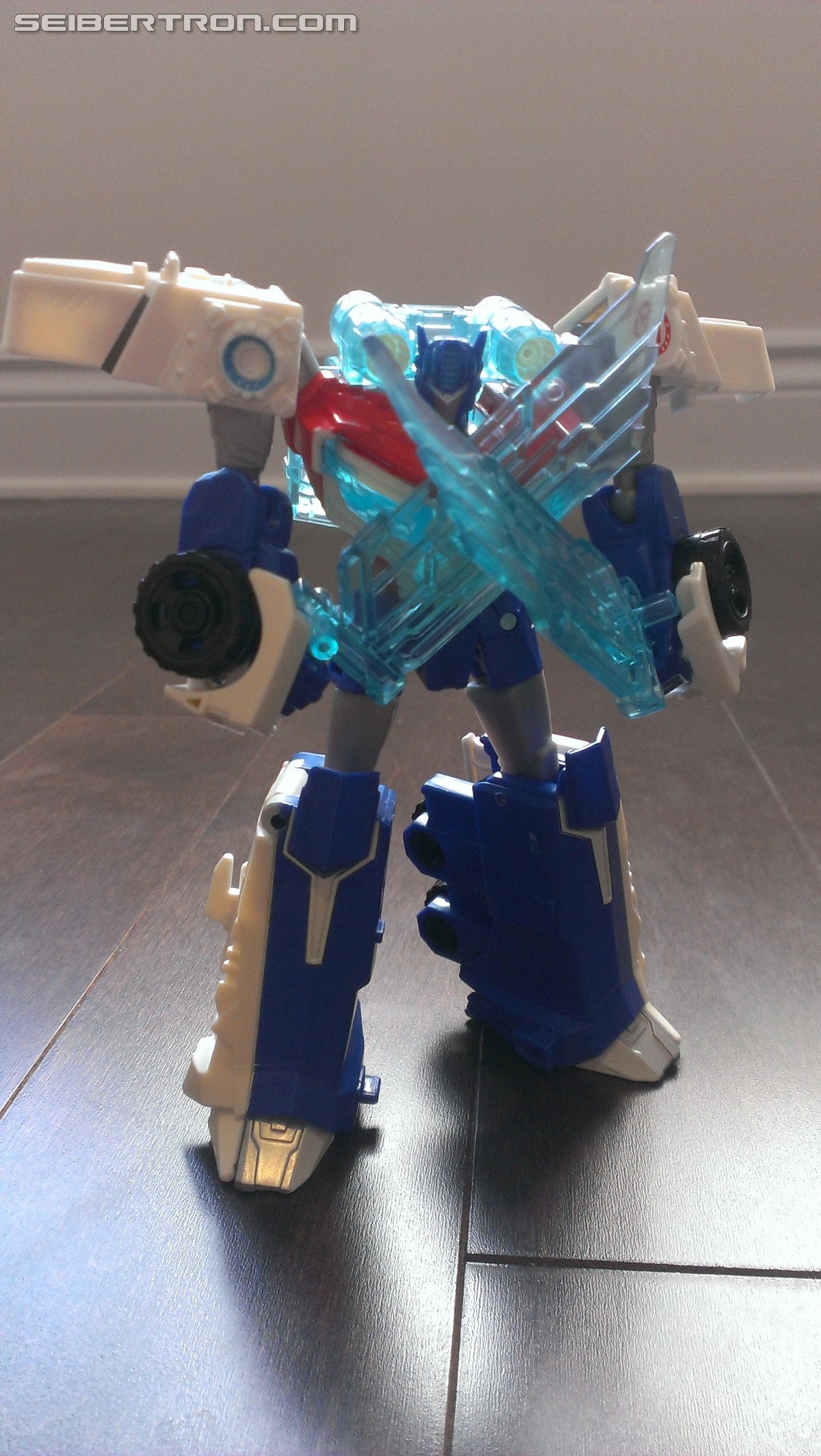Transformers News: In Hand Pictures of TRU Exclusive White Redeco of Transformers RID Power Surge Optimus Prime Warrior