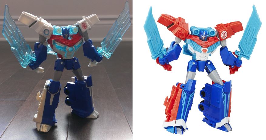 Transformers News: In Hand Pictures of TRU Exclusive White Redeco of Transformers RID Power Surge Optimus Prime Warrior
