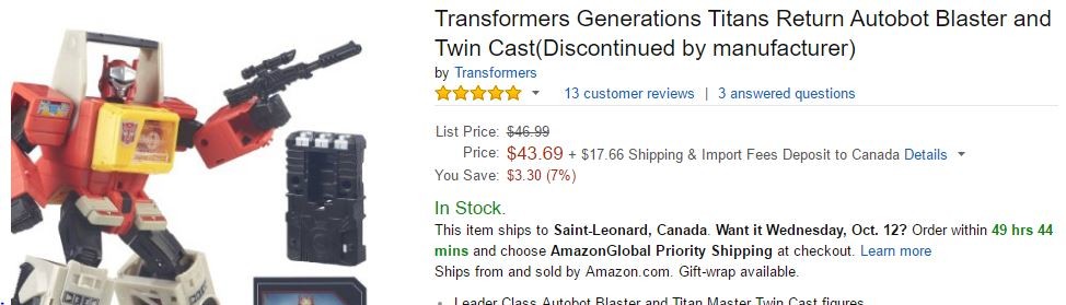 Transformers News: Every Titans Return Product Currently Sold out at Hasbro with Entire Line on Back Order