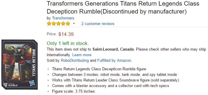 Transformers News: Every Titans Return Product Currently Sold out at Hasbro with Entire Line on Back Order