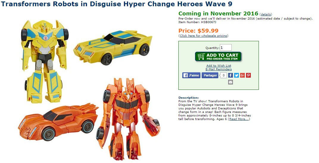 Transformers News: New Listings for Robots in Disguise Hyper Change Wave 9 and Deployers Revision Case