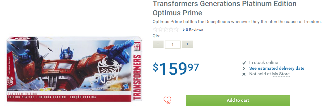 Transformers News: Platinum Edition Year of the Rooster Optimus Prime Now Available Online in Canada and Price Revealed