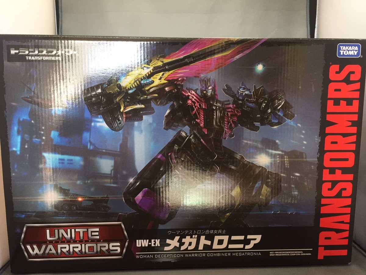Transformers News: More In Hand Images of Takara Unite Warriors Megatronia with Closeups, Box and Chest Options