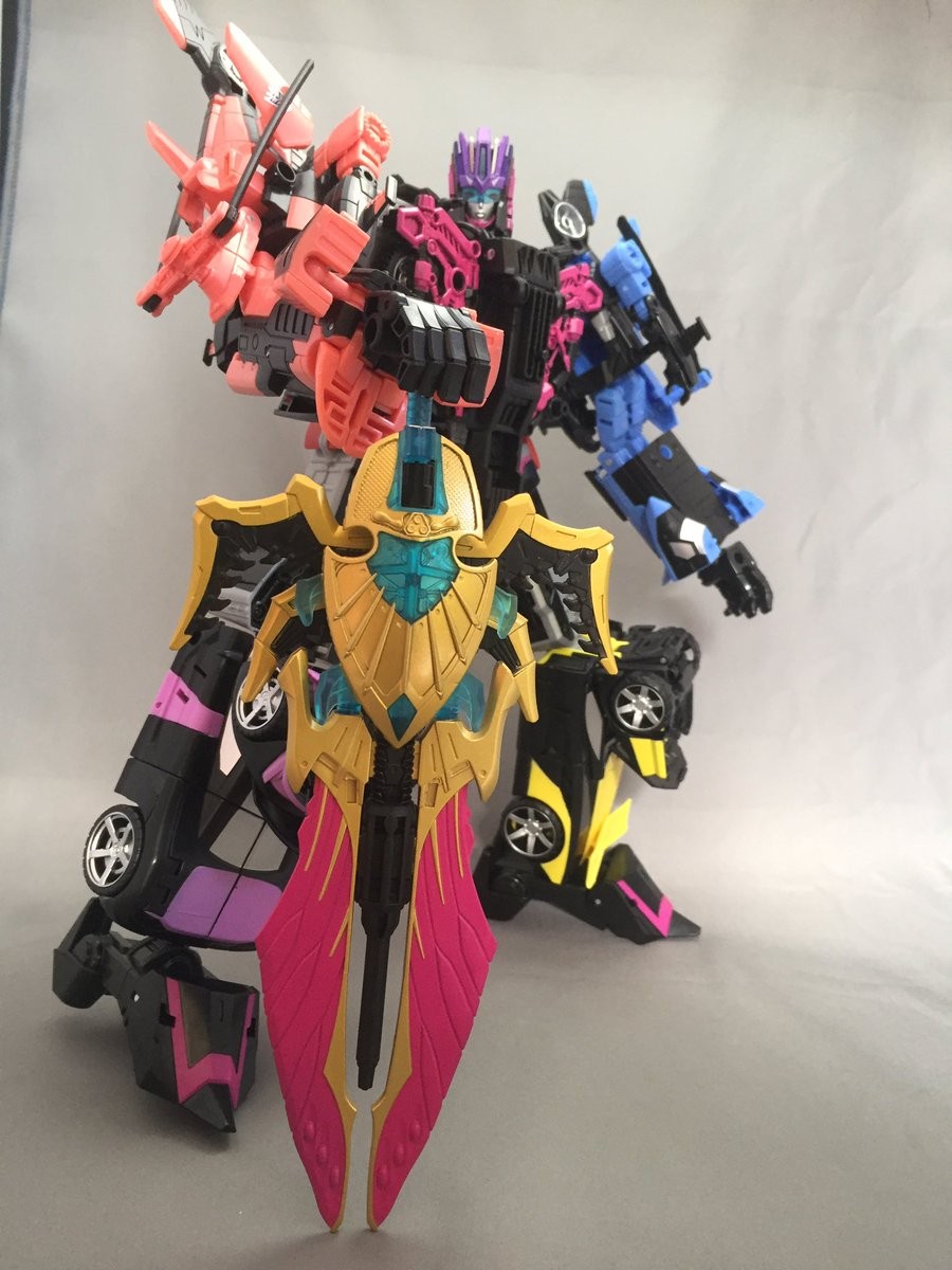 Transformers News: More In Hand Images of Takara Unite Warriors Megatronia with Closeups, Box and Chest Options