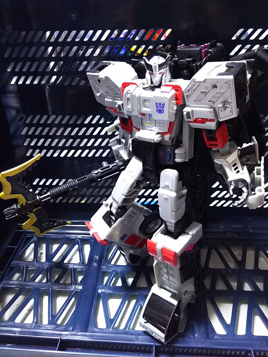 Transformers News: More In Hand Images of Takara Unite Warriors Megatronia with Closeups, Box and Chest Options