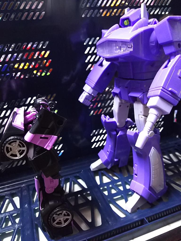 Transformers News: More In Hand Images of Takara Unite Warriors Megatronia with Closeups, Box and Chest Options