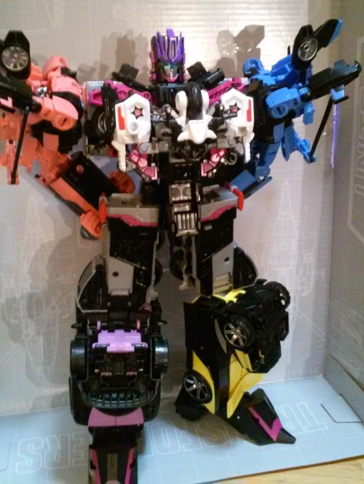 Transformers News: More In Hand Images of Takara Unite Warriors Megatronia with Closeups, Box and Chest Options