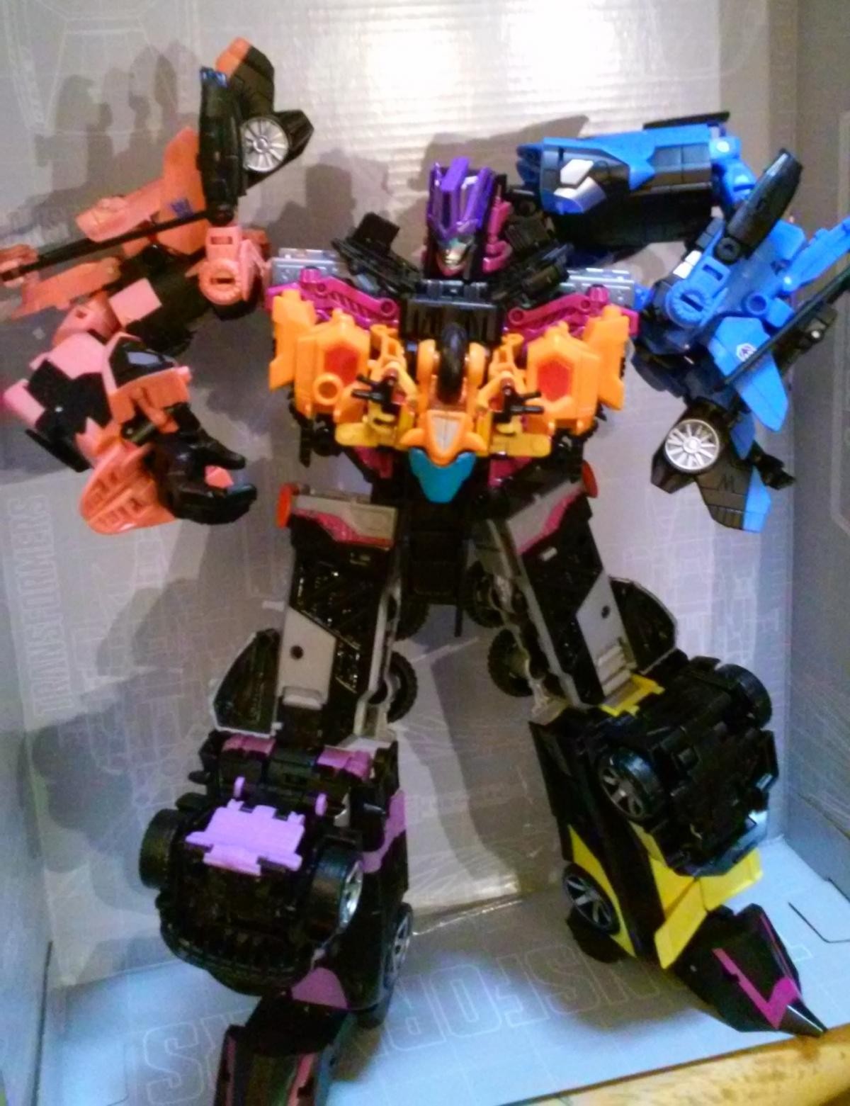 Transformers News: More In Hand Images of Takara Unite Warriors Megatronia with Closeups, Box and Chest Options