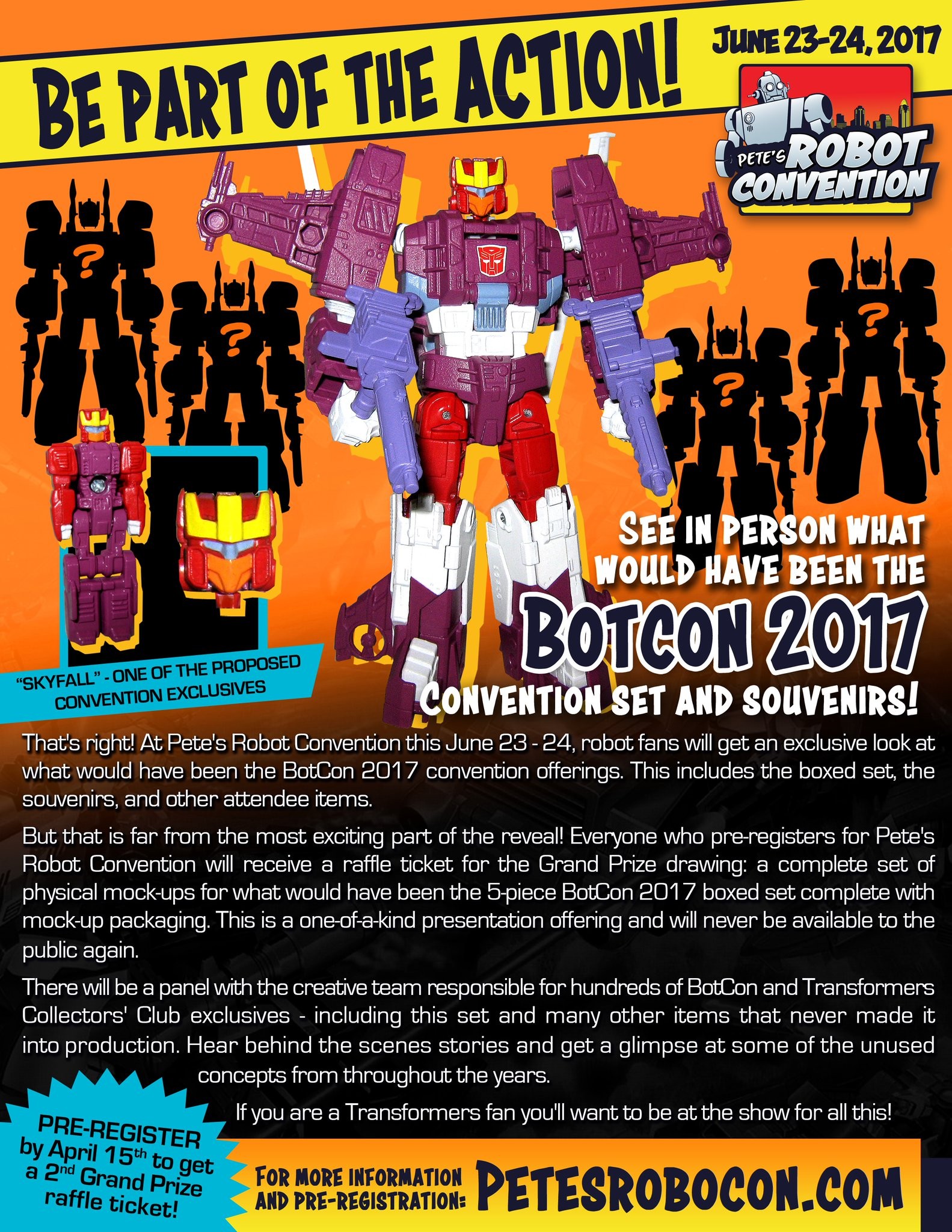 Transformers News: Reveal and Competition of Proposed Botcon 2017 exclusive Skyfall and four other figures